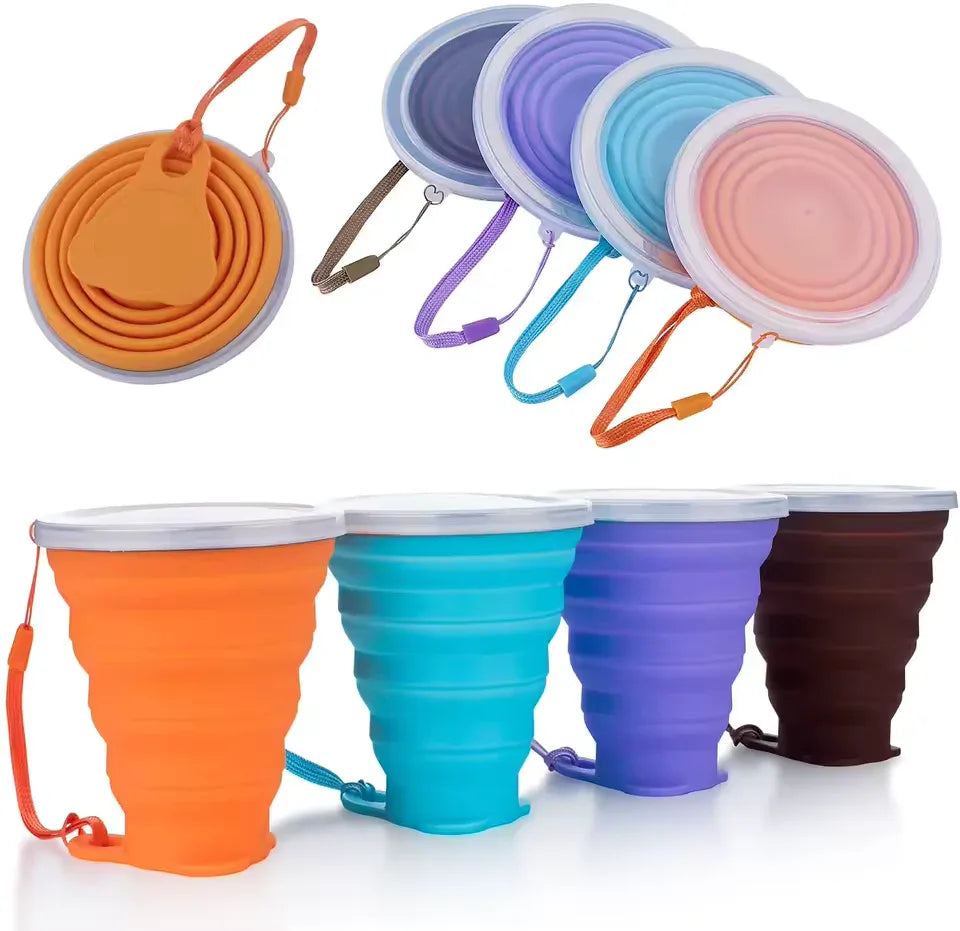 Silicone Foldable Cup for Kids - Portable Water Bottle