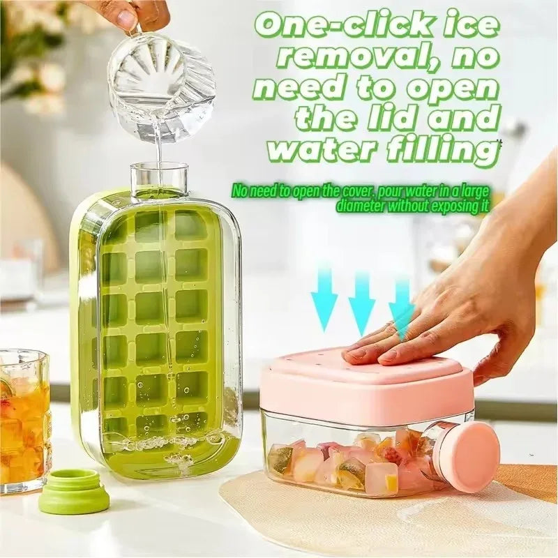 Silicone Ice Cube Tray with Straw - Leakproof