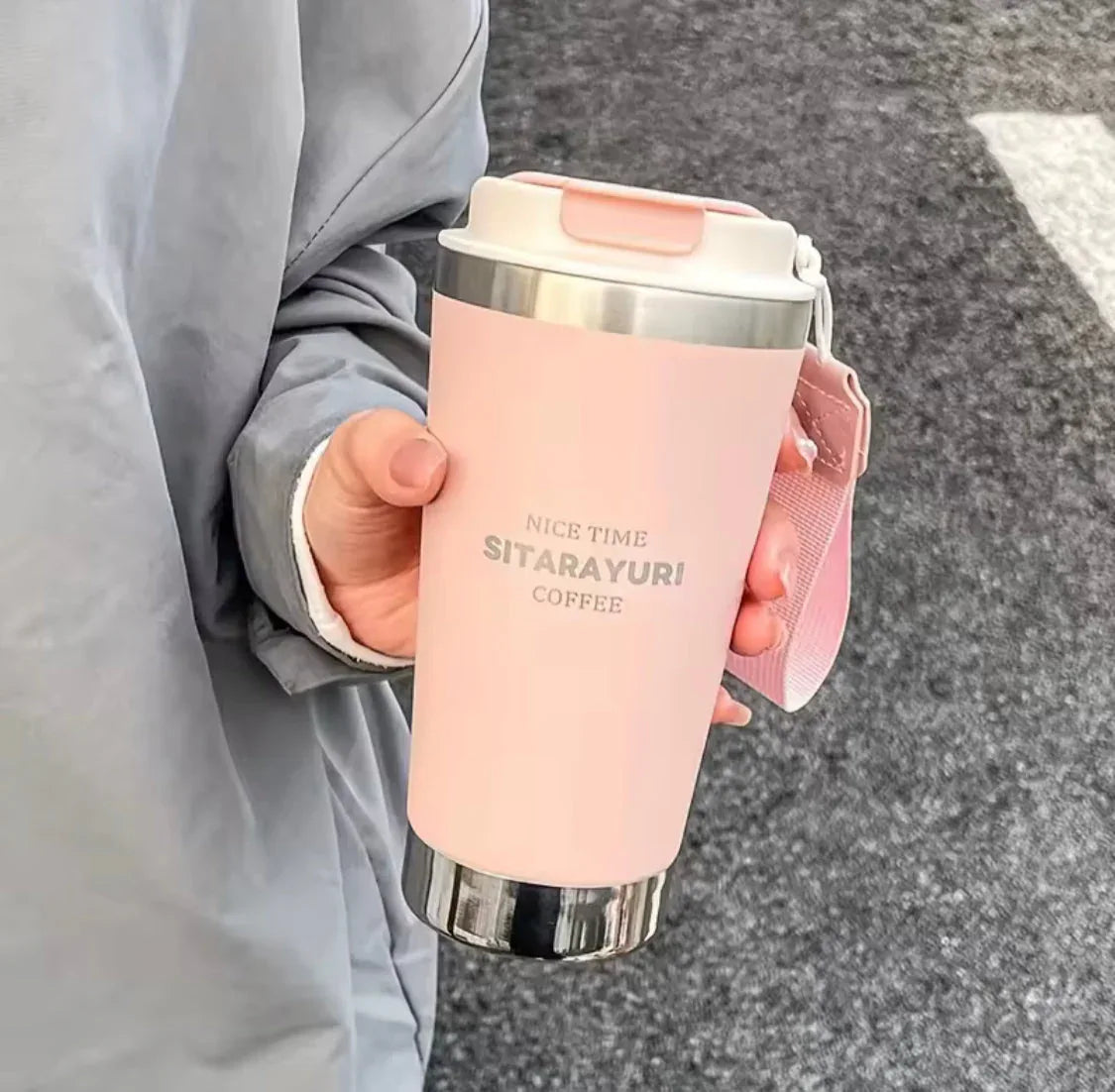 500ml Hot and Cold Water Bottle with Strap