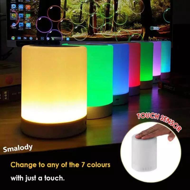 Wireless Bluetooth Speaker with LED Lamp - 7 Colors Touch Control
