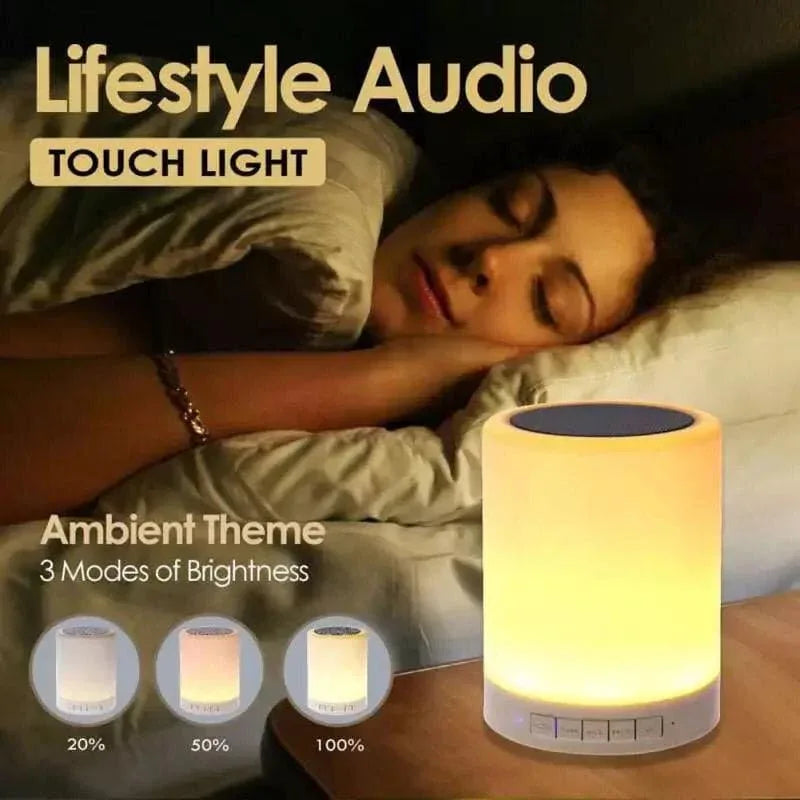 Wireless Bluetooth Speaker with LED Lamp - 7 Colors Touch Control