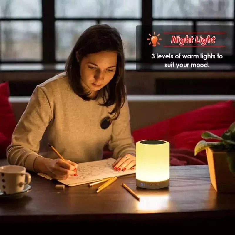 Wireless Bluetooth Speaker with LED Lamp - 7 Colors Touch Control