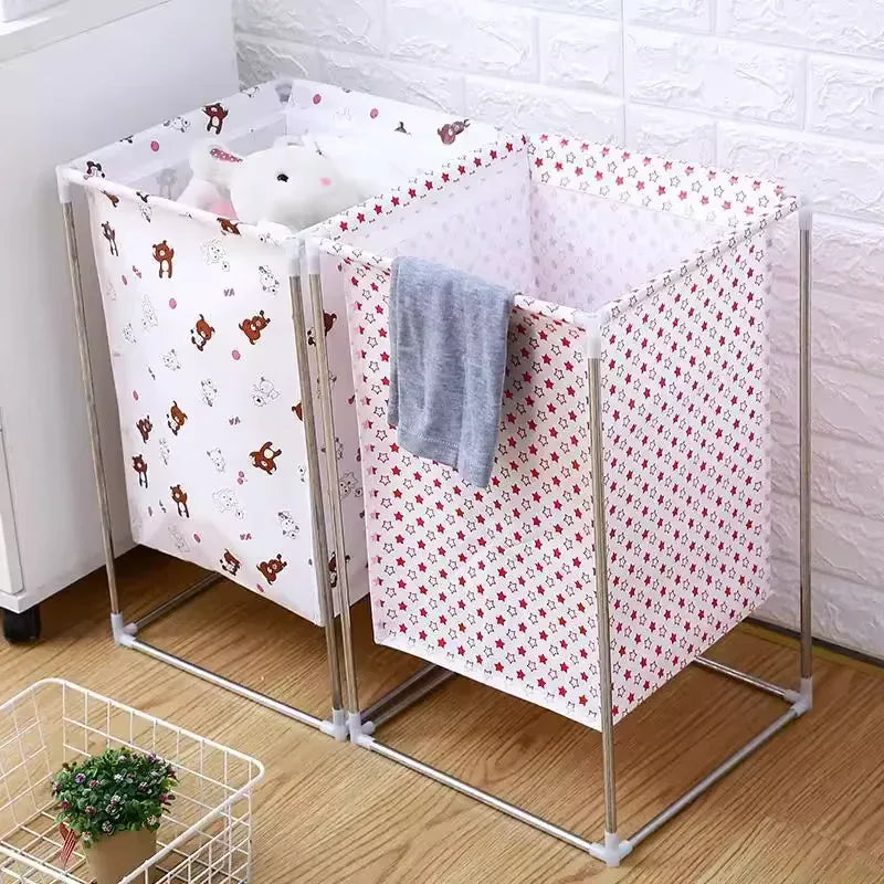 Space Saving Laundry Organizer with Dual Compartments