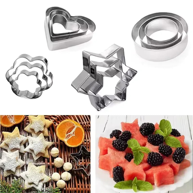 Pack of 12 Stainless Steel Cookie Cutters Set
