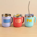 Stainless Steel Cup Set with Handle & Lid