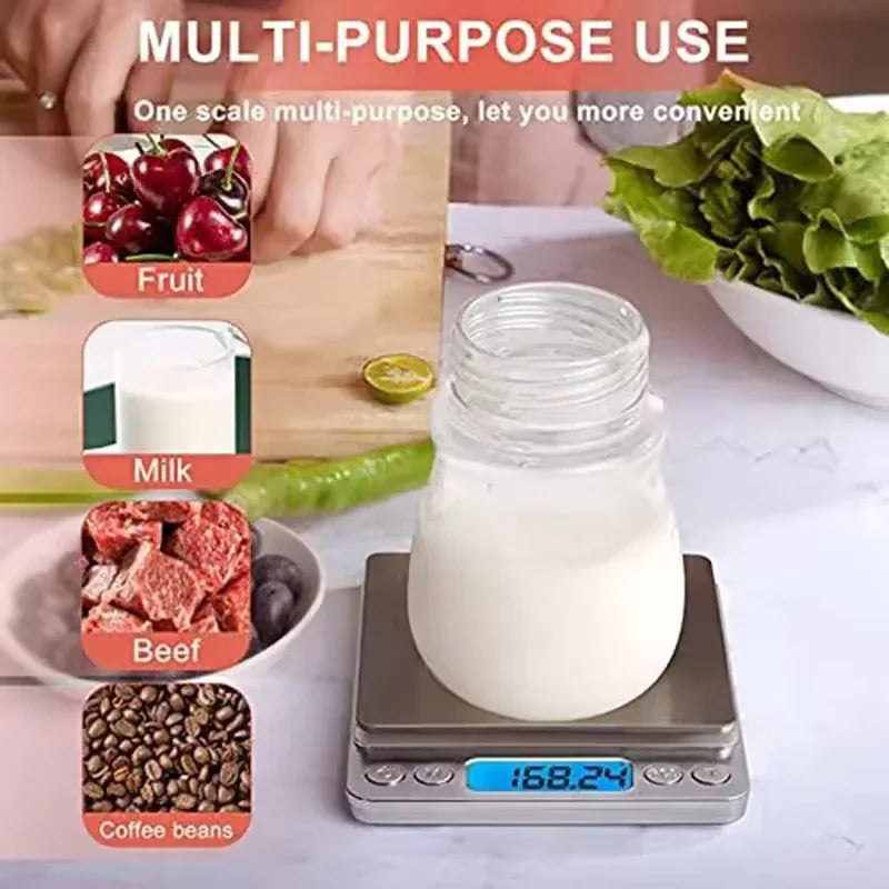 Stainless Steel Kitchen Weighing Scale with LCD