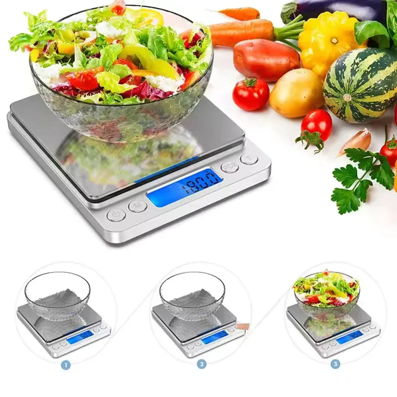 Stainless Steel Kitchen Weighing Scale with LCD