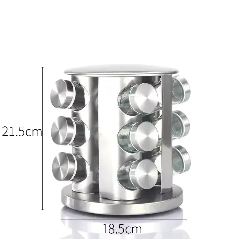 Stainless Steel Rotating Spice Rack Organizer