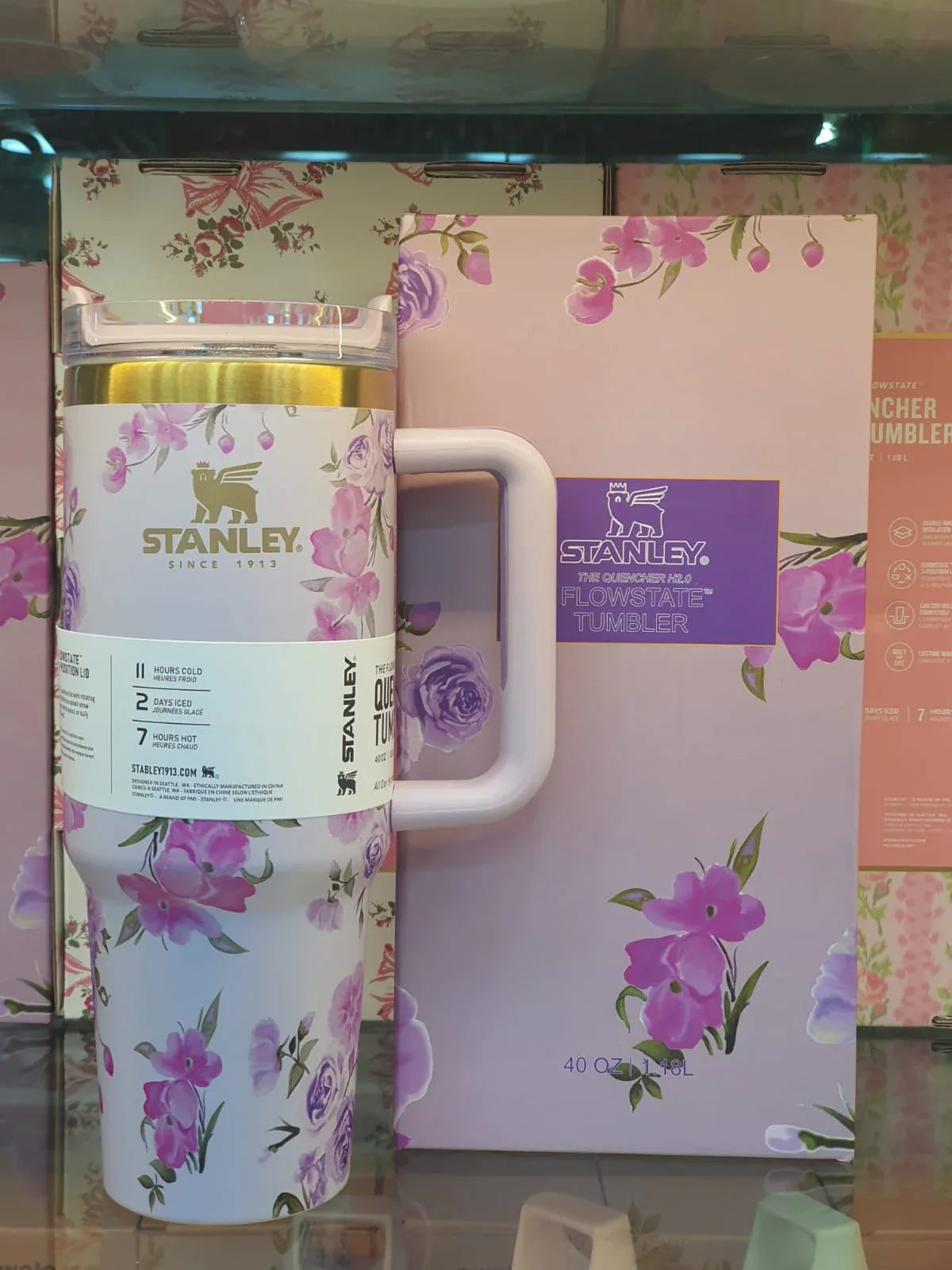 Stanley Pink Floral Insulated Tumbler - 40oz, Leak-Resistant