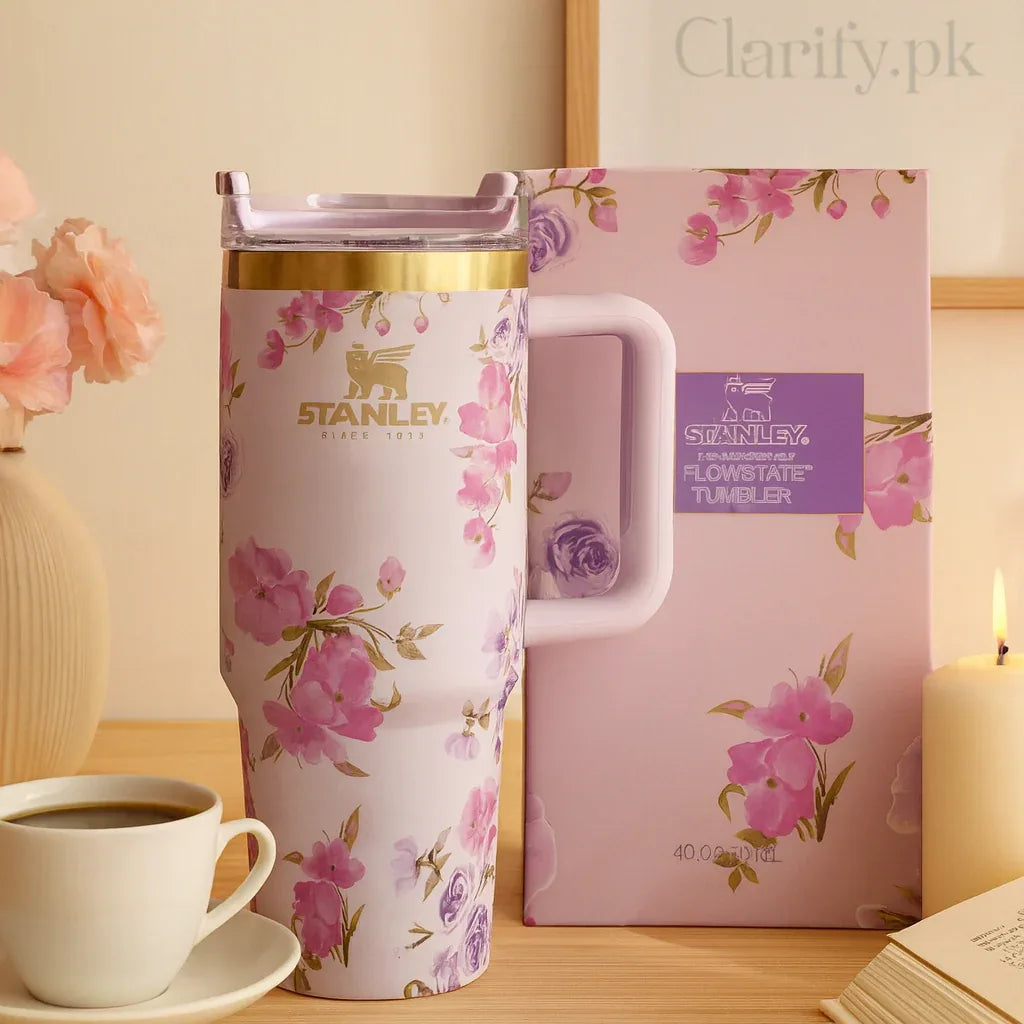 Stanley Pink Floral Insulated Tumbler - 40oz, Leak-Resistant