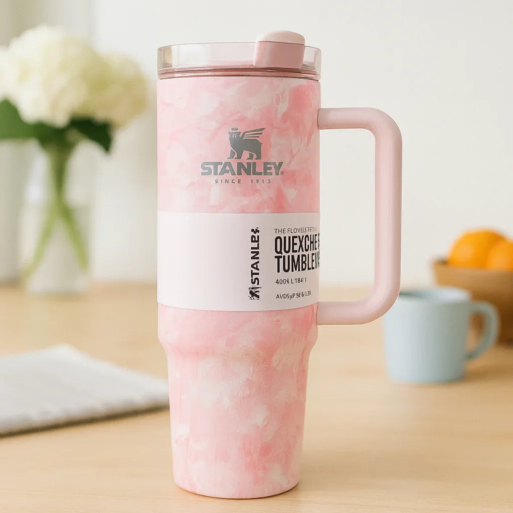 Stanley Pink QUEXCHER Tumbler with Handle 40oz (1.8L)