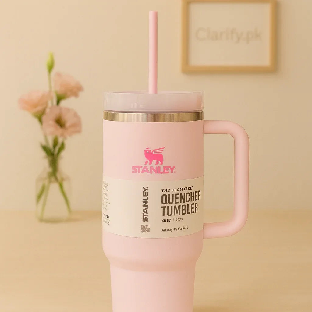 Stanley Quencher Tumbler 40oz Pink Insulated Mug