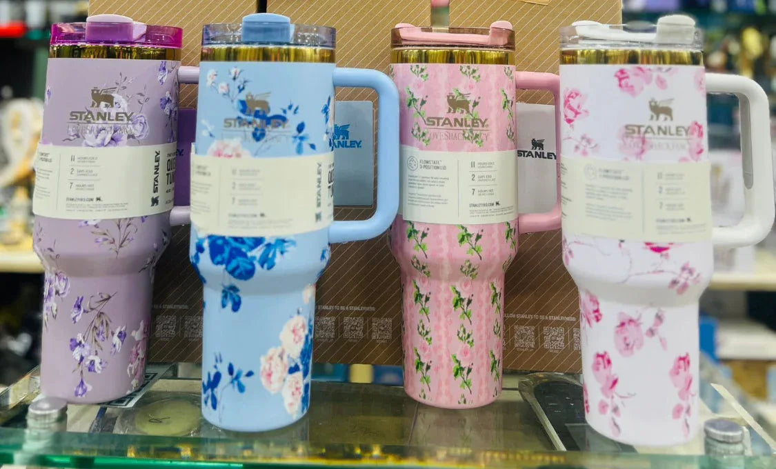 Stainless Steel Flower Tumbler - Floral Design, Durable & Stylish (1.18L)