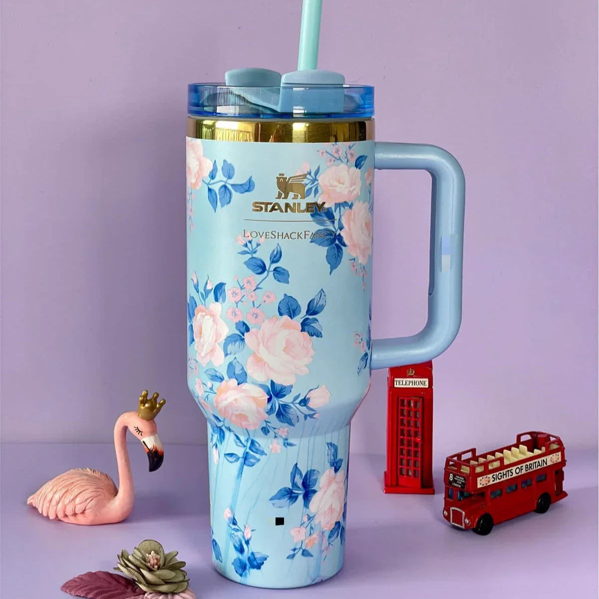 Stainless Steel Flower Tumbler - Floral Design, Durable & Stylish (1.18L)