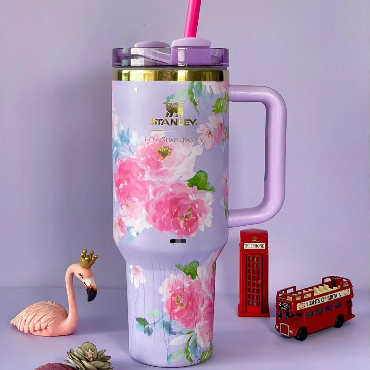 Stainless Steel Flower Tumbler - Floral Design, Durable & Stylish (1.18L)