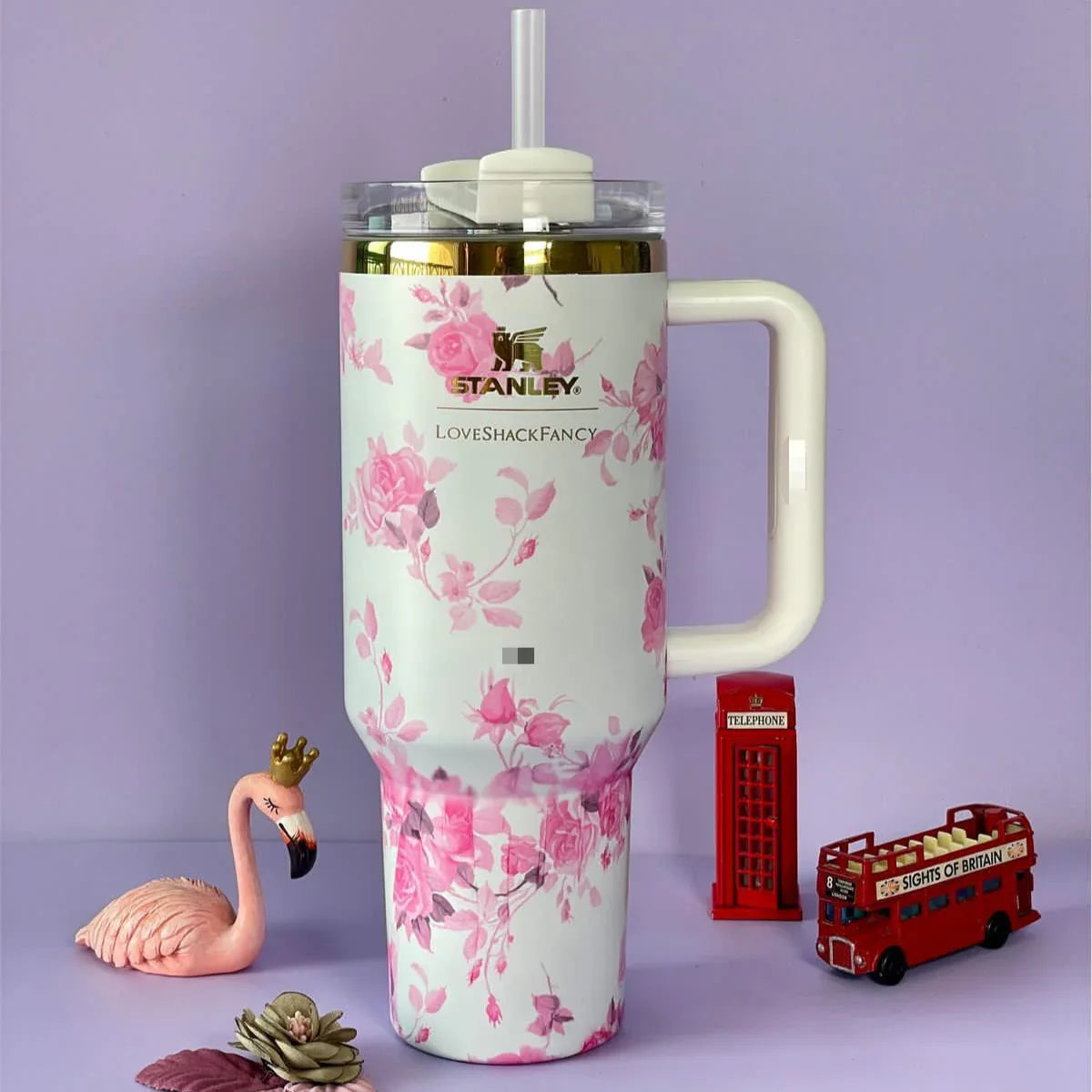 Stainless Steel Flower Tumbler - Floral Design, Durable & Stylish (1.18L)