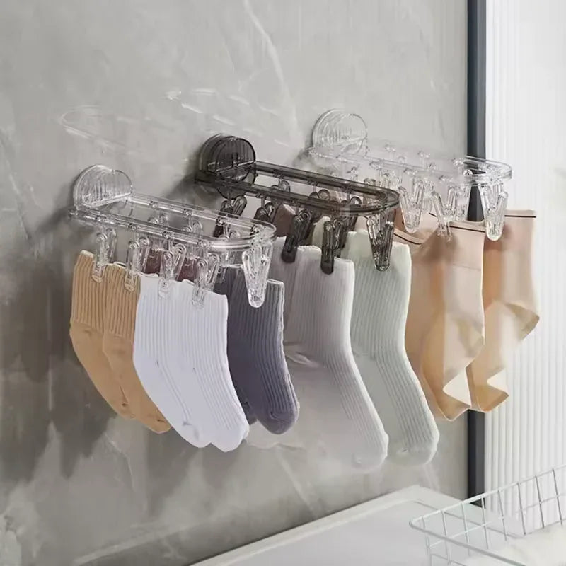 Suction Clothes Hanger Rack with Clips