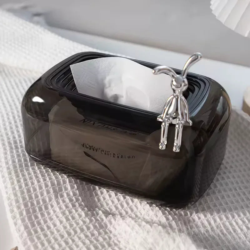 Sunken Tissue Box Organizer with Cute Charm