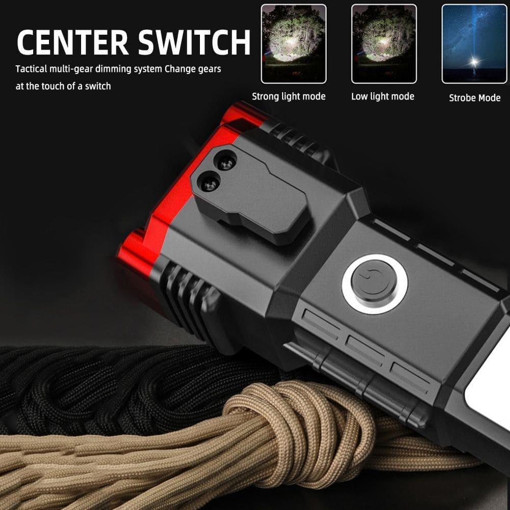 Super Bright LED Flashlight with COB Auxiliary Light