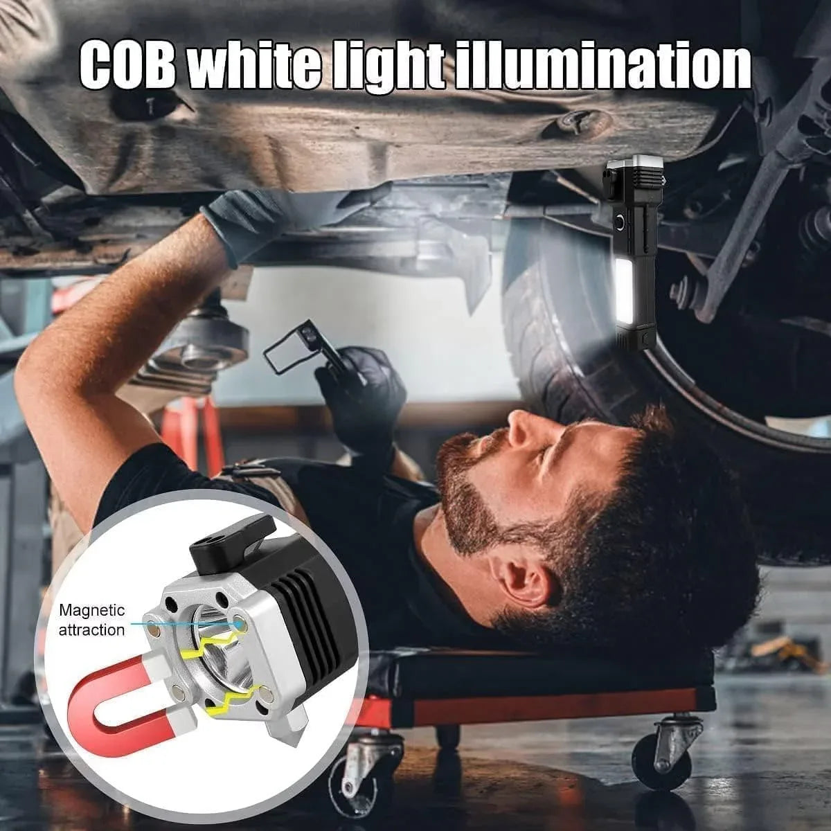 Super Bright LED Flashlight with COB Auxiliary Light