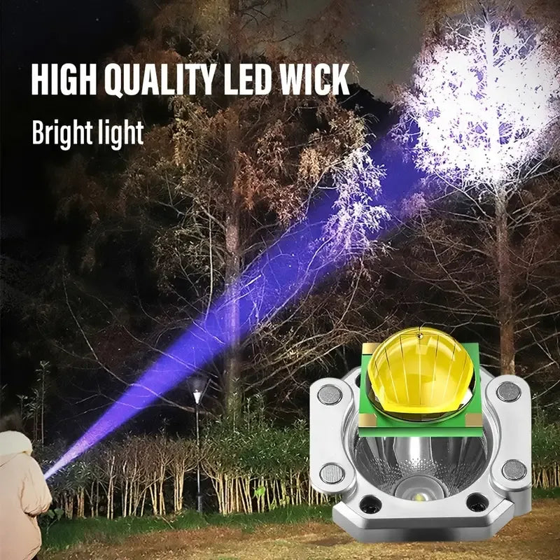 Super Bright LED Flashlight with COB Auxiliary Light