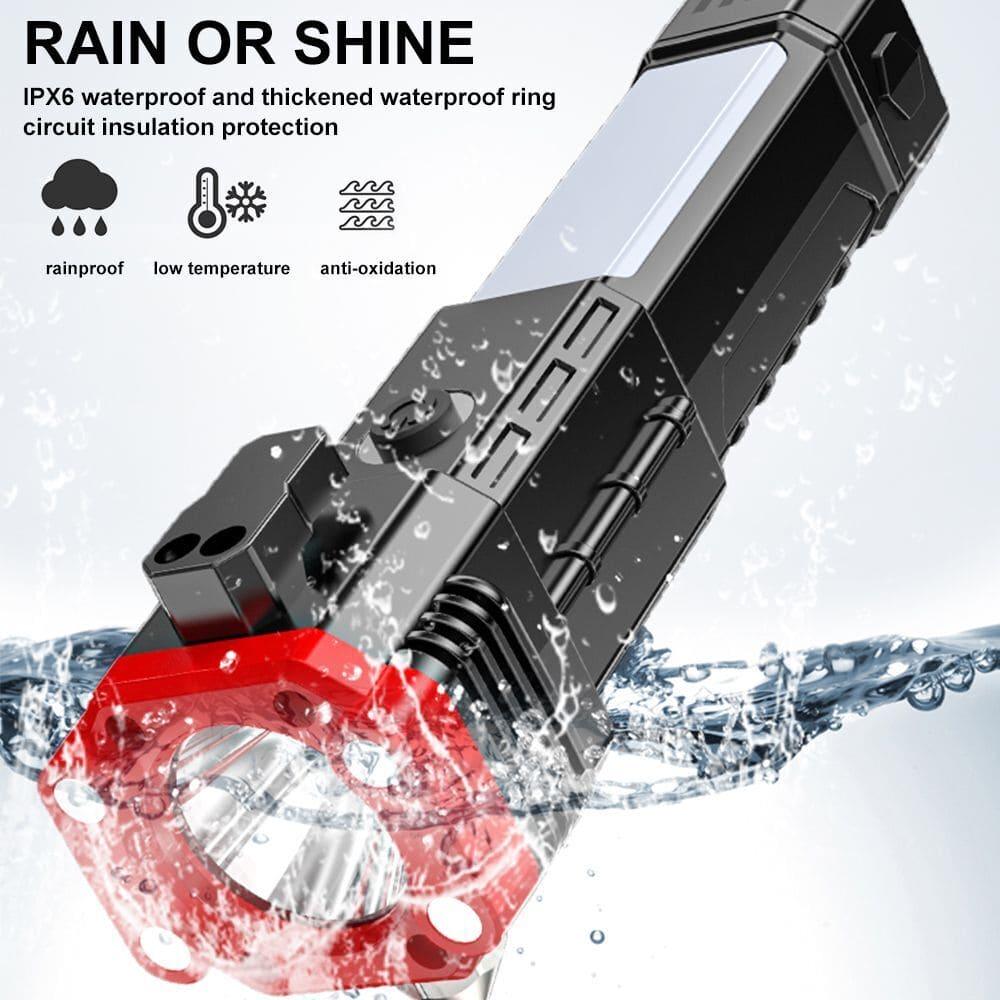 Super Bright LED Flashlight with COB Auxiliary Light