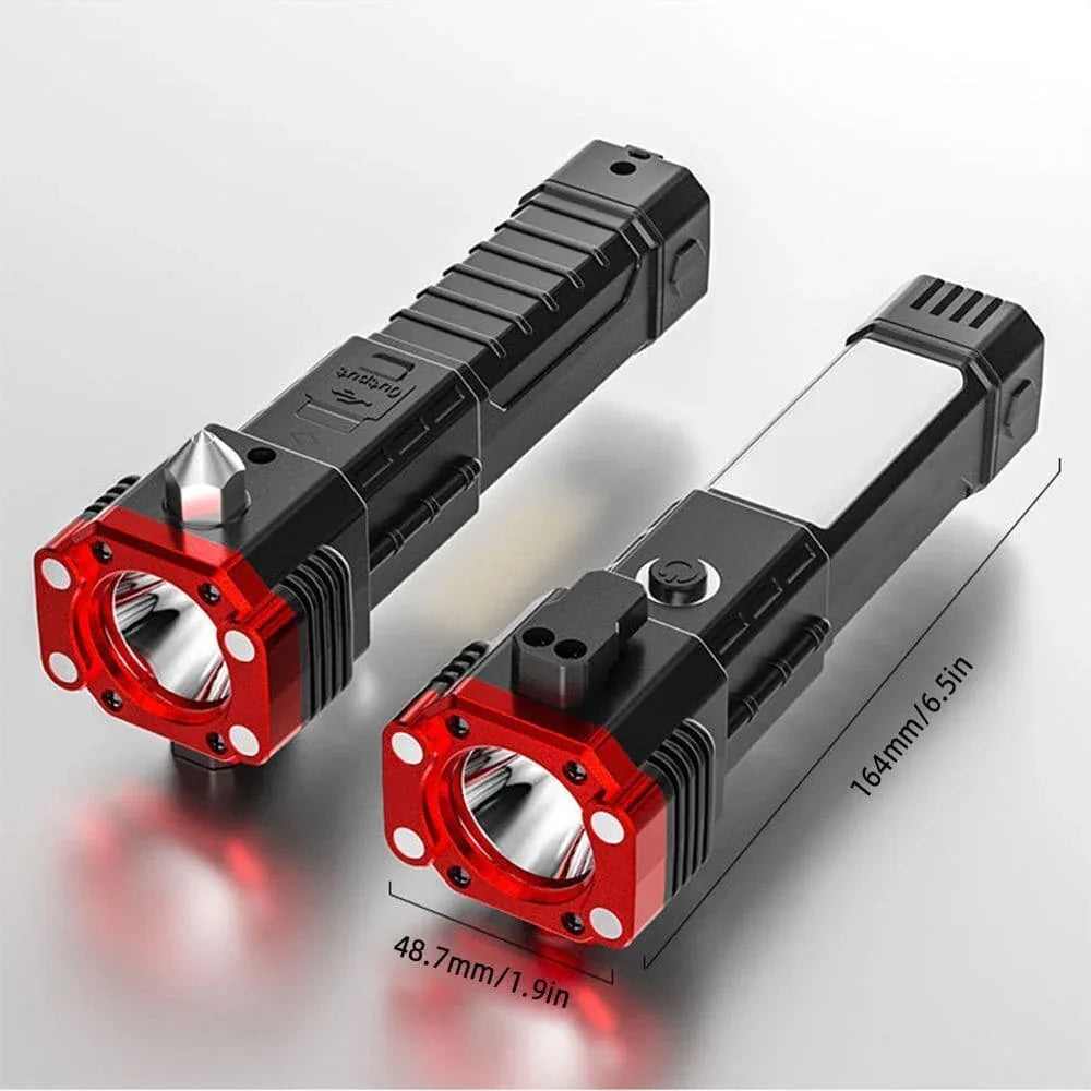 Super Bright LED Flashlight with COB Auxiliary Light