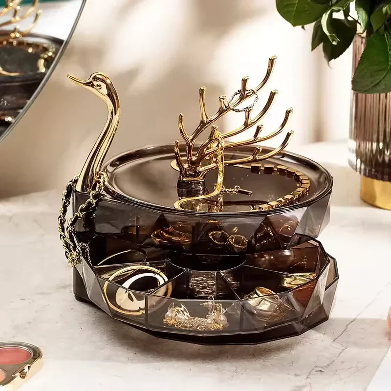 Swan Dream Desktop Jewelry Box - Elegant Storage