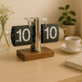 Retro flip desk clock - Wooden Base