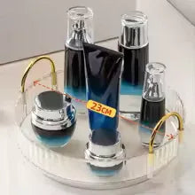 360 Rotating Makeup Organizer with Gold Handles