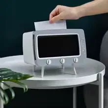 TV Tissue Box with Phone Holder Organizer