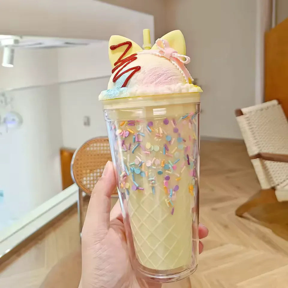 Unicorn Water Cup with Straw - Cute & Durable