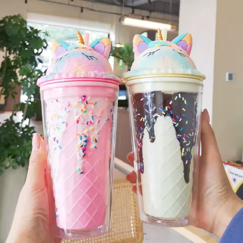 Unicorn Water Cup with Straw - Cute & Durable