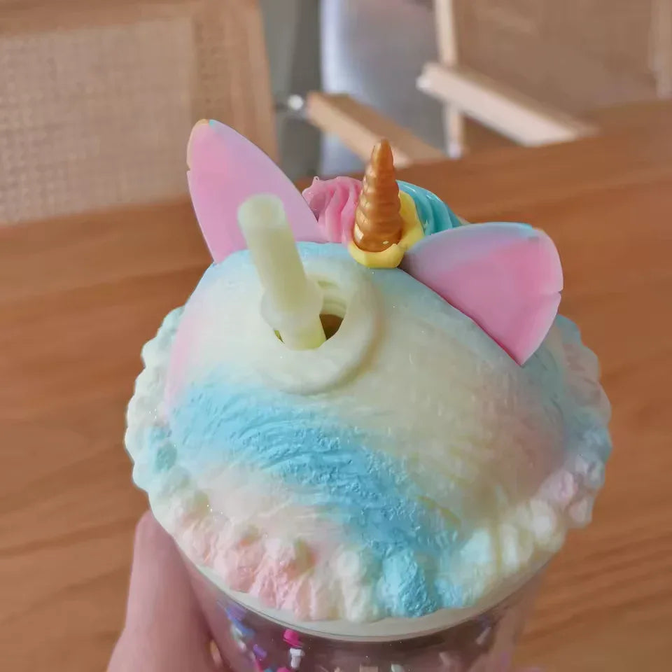 Unicorn Water Cup with Straw - Cute & Durable