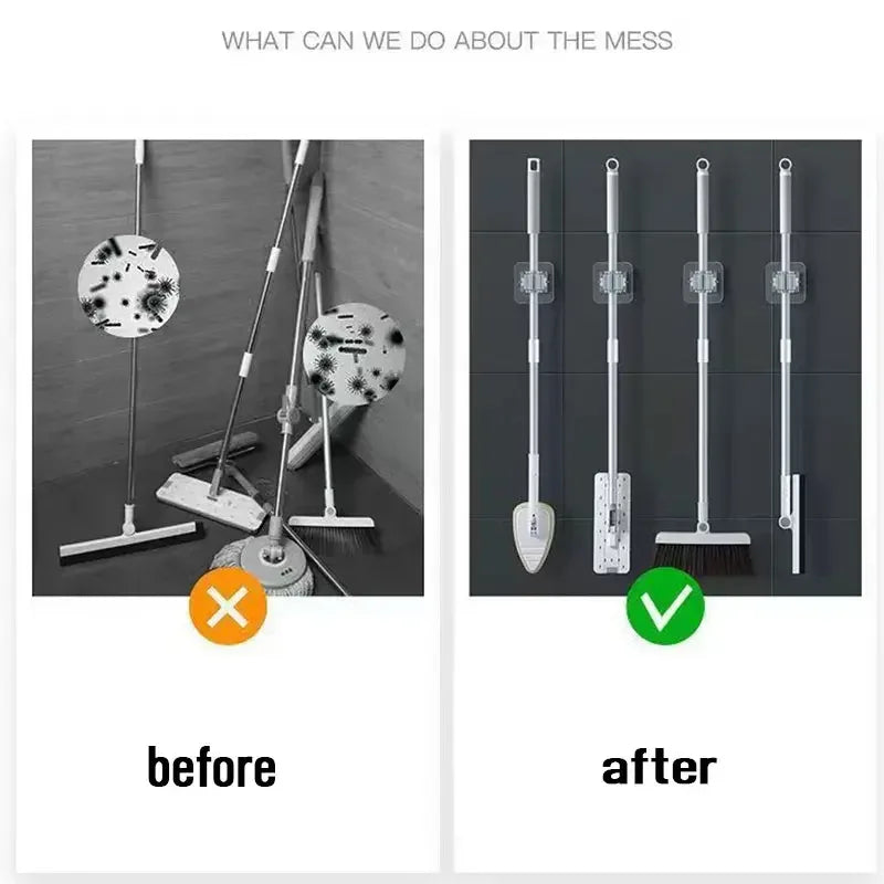 Broom Mop Wall Clips - Durable Storage Holders