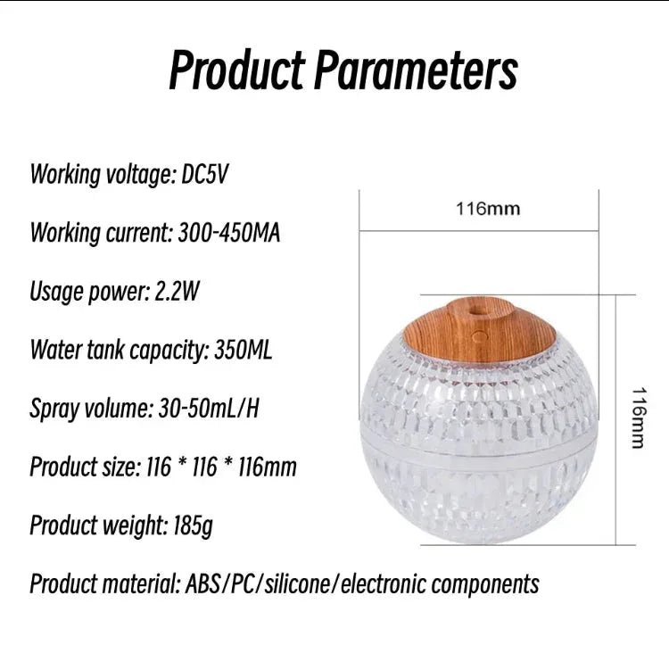 USB Portable Fragrance Diffuser with LED Lights
