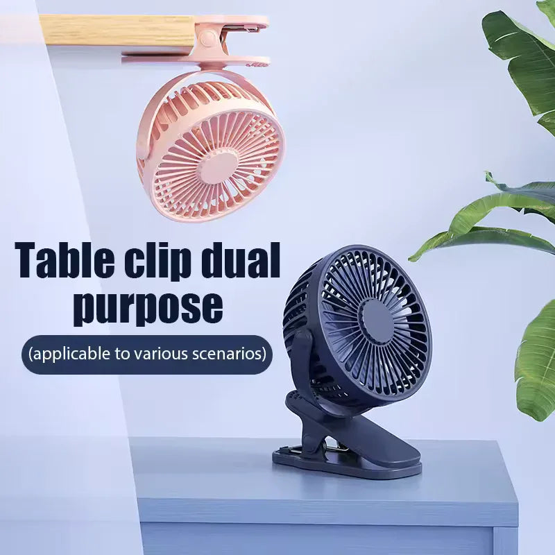 USB Rechargeable Clip-On Fan – Quiet & Long-Lasting