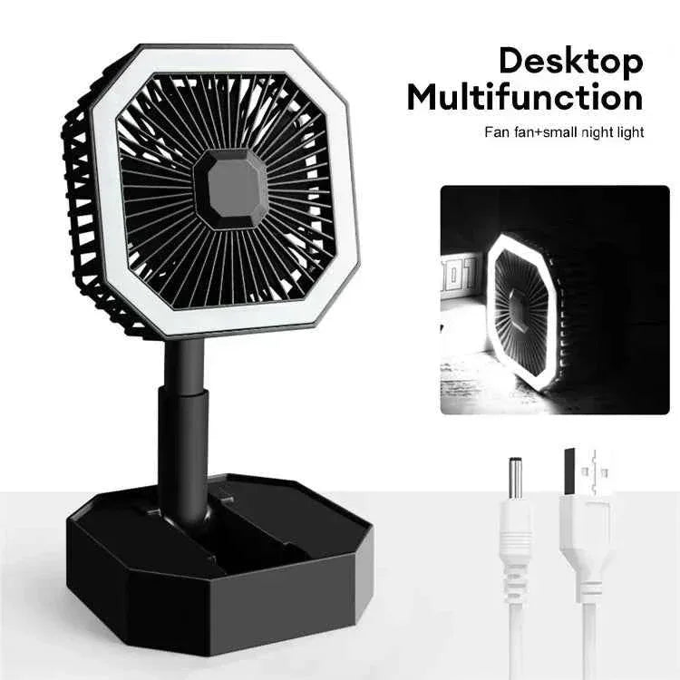 USB Rechargeable Mini Fan with LED Light