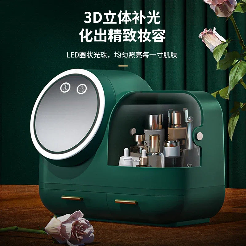 Vanity Storage Box with Mirror & LED Light