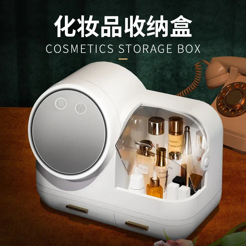 Vanity Storage Box with Mirror & LED Light