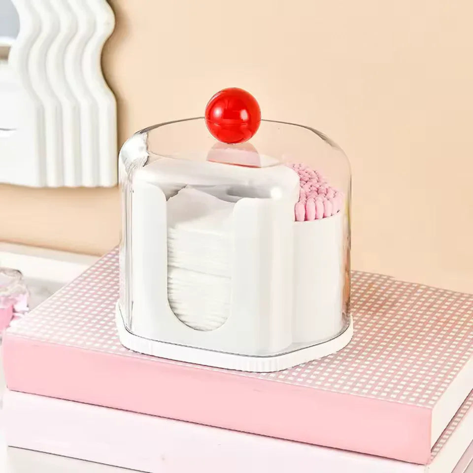 2 in 1 Qtip Holder with Cotton Pad Organizer
