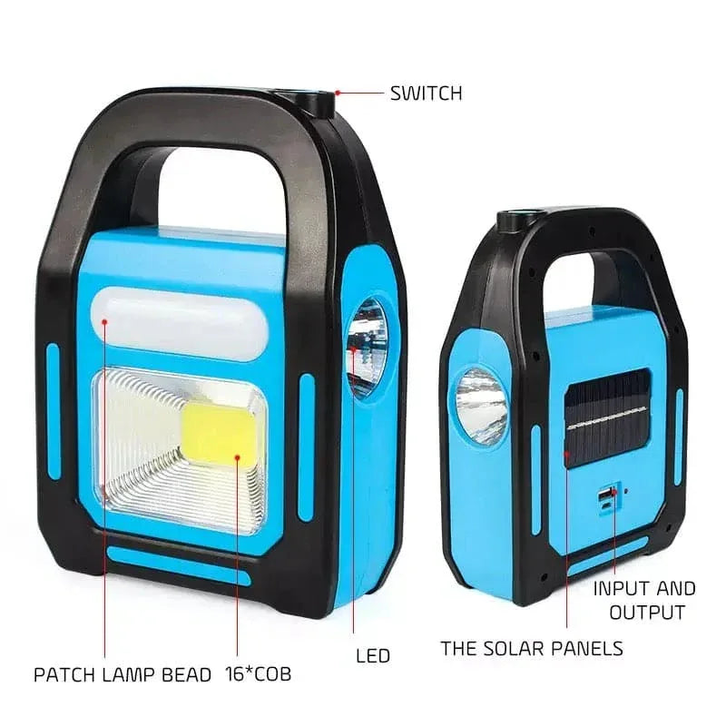3 in 1 Solar Flashlight with Spotlight - Portable LED Light