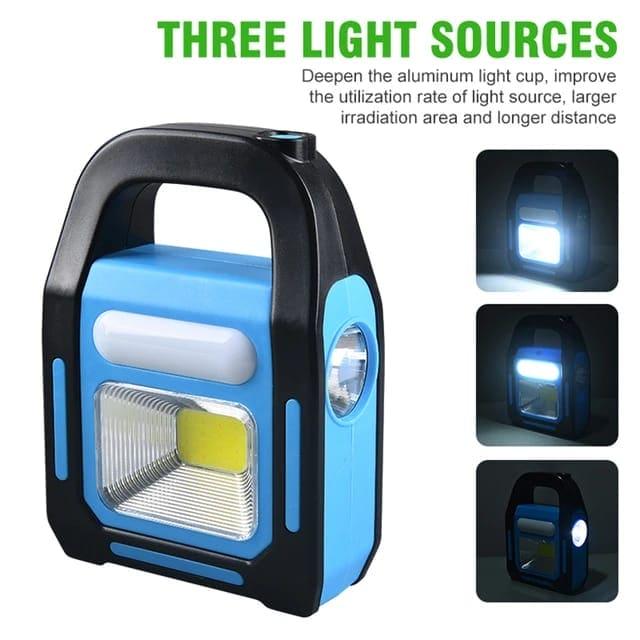 3 in 1 Solar Flashlight with Spotlight - Portable LED Light