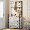 Multi-Functional 4-Layer Shoe and Coat Rack – 77cm Wide Dustproof Organizer