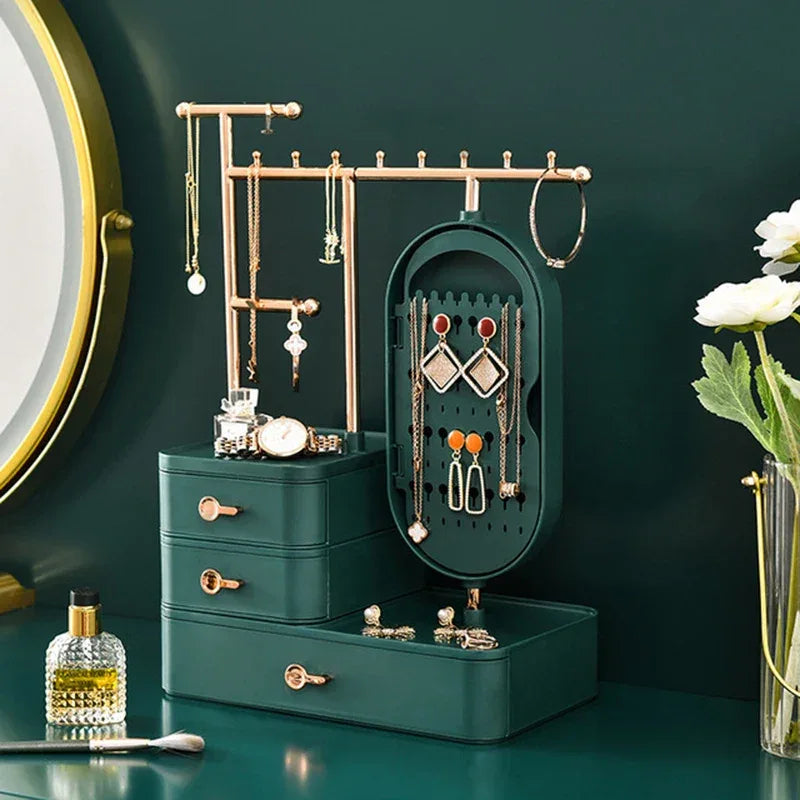 Fashion Jewelry Display Box with Multi-Tier Storage