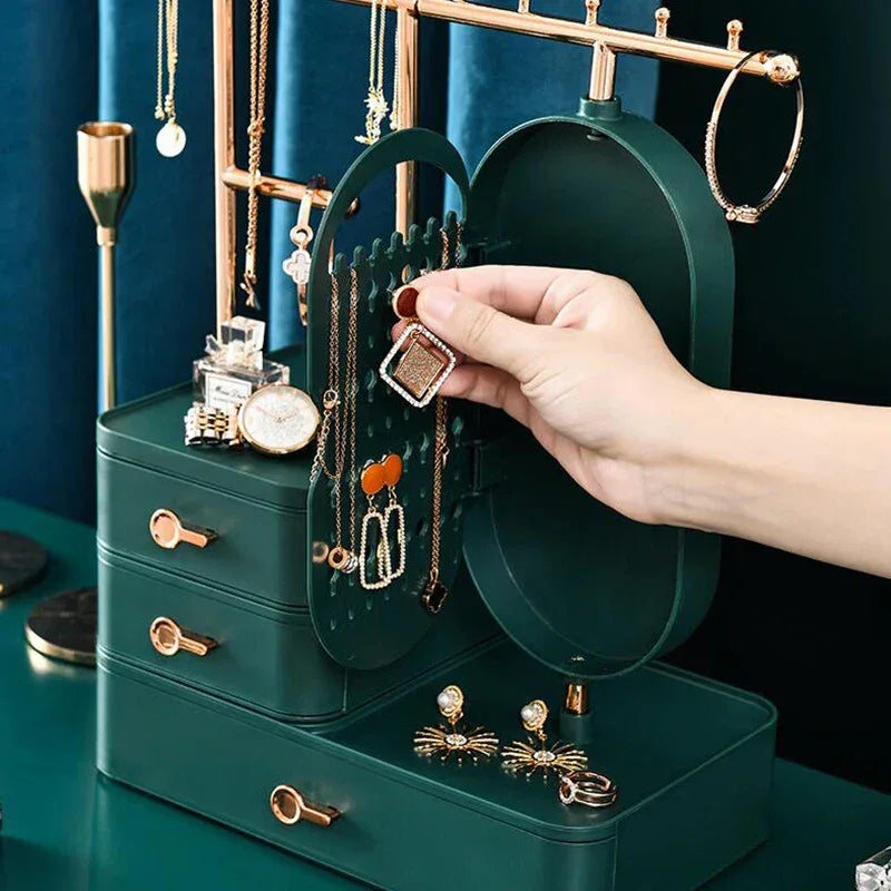 Fashion Jewelry Display Box with Multi-Tier Storage