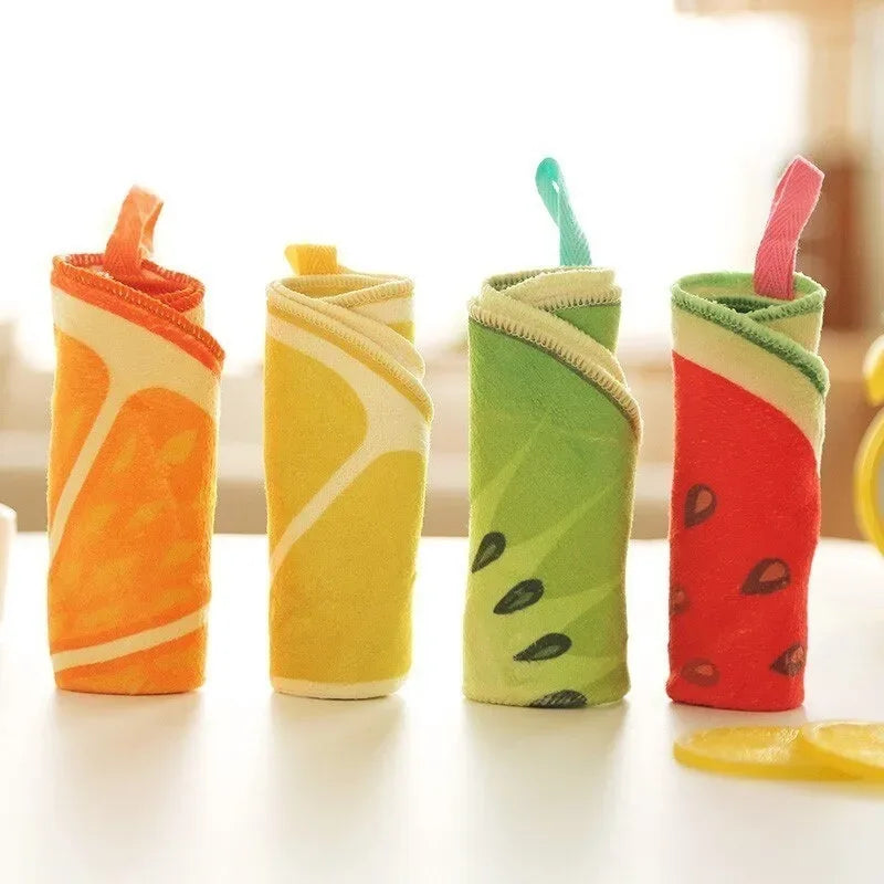 Pack of 4 Fruit Shape Microfiber Dishcloths Set
