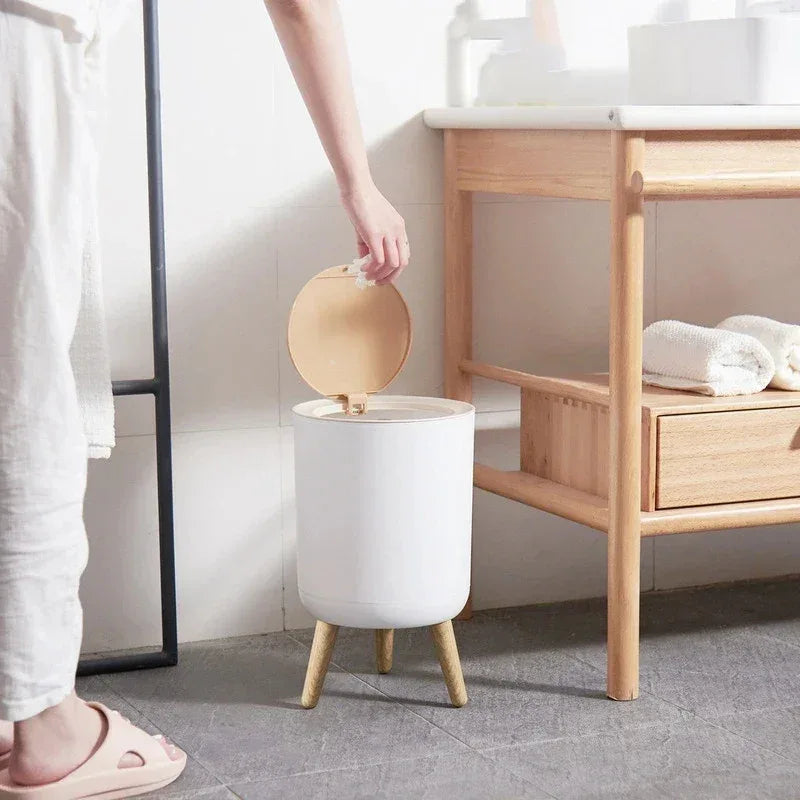 Modern Wooden Dustbin with Odor Seal