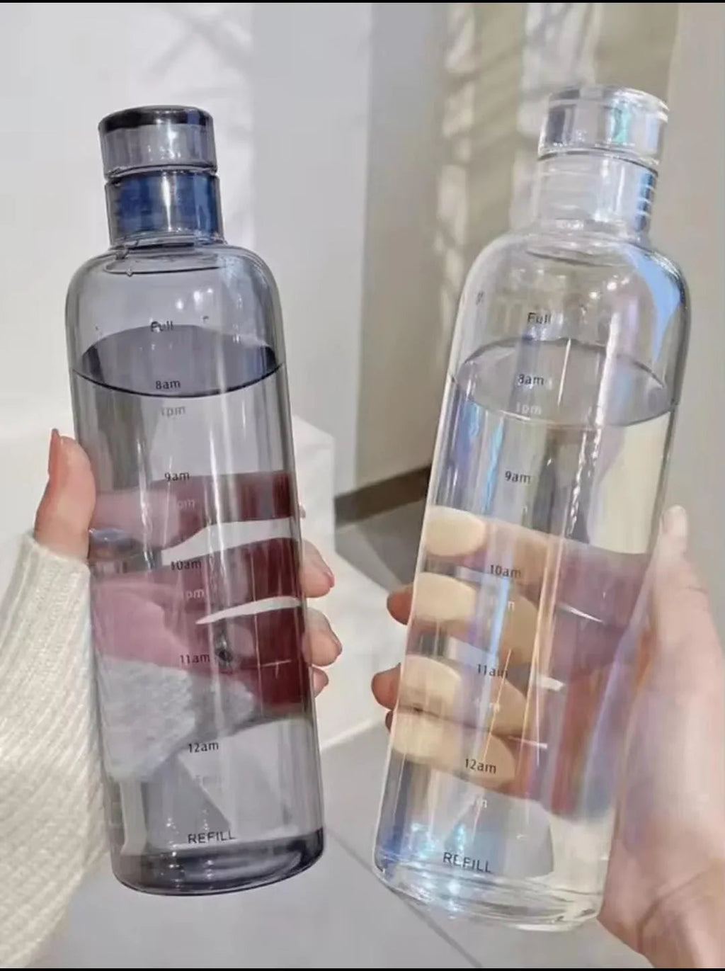 Transparent Plastic Water Bottle 500ml with Time Markers