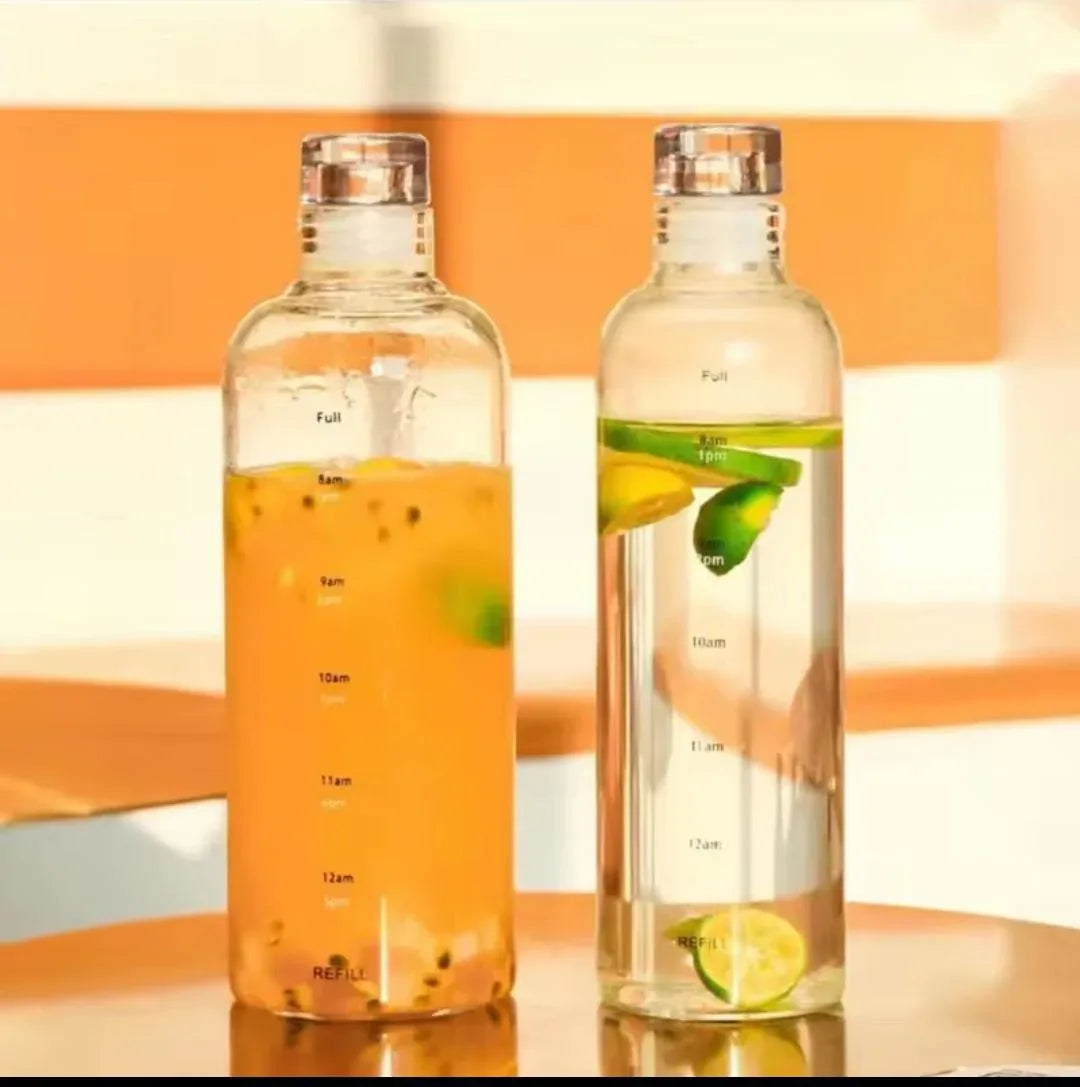 Transparent Plastic Water Bottle 500ml with Time Markers